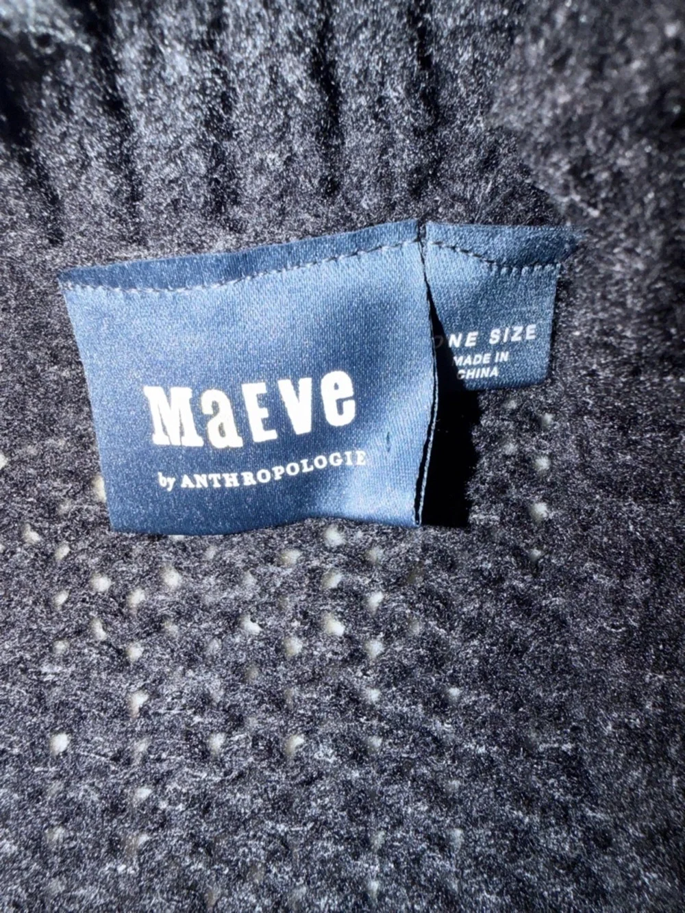 Anthropologie Maeve Susanah 3D Black Cardigan with Pink Heart Appliqués One Size